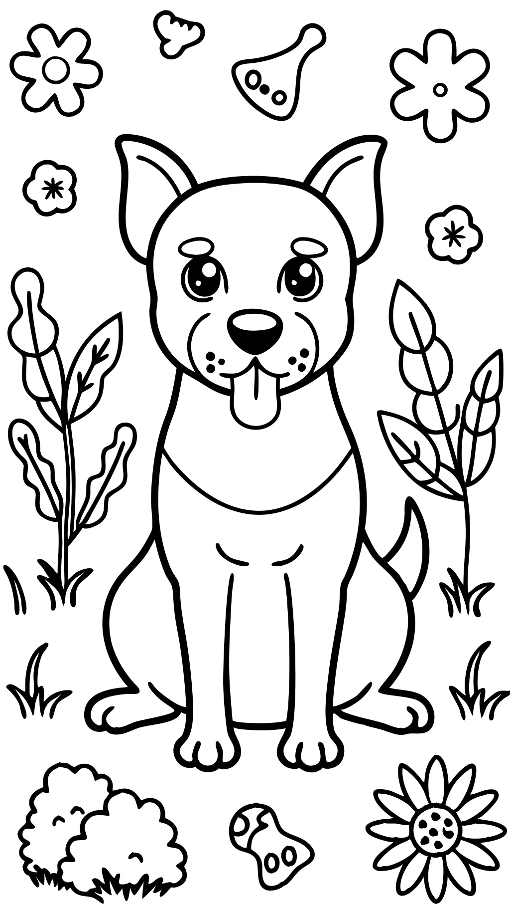 pages à colorier de chien gratuit imprimable